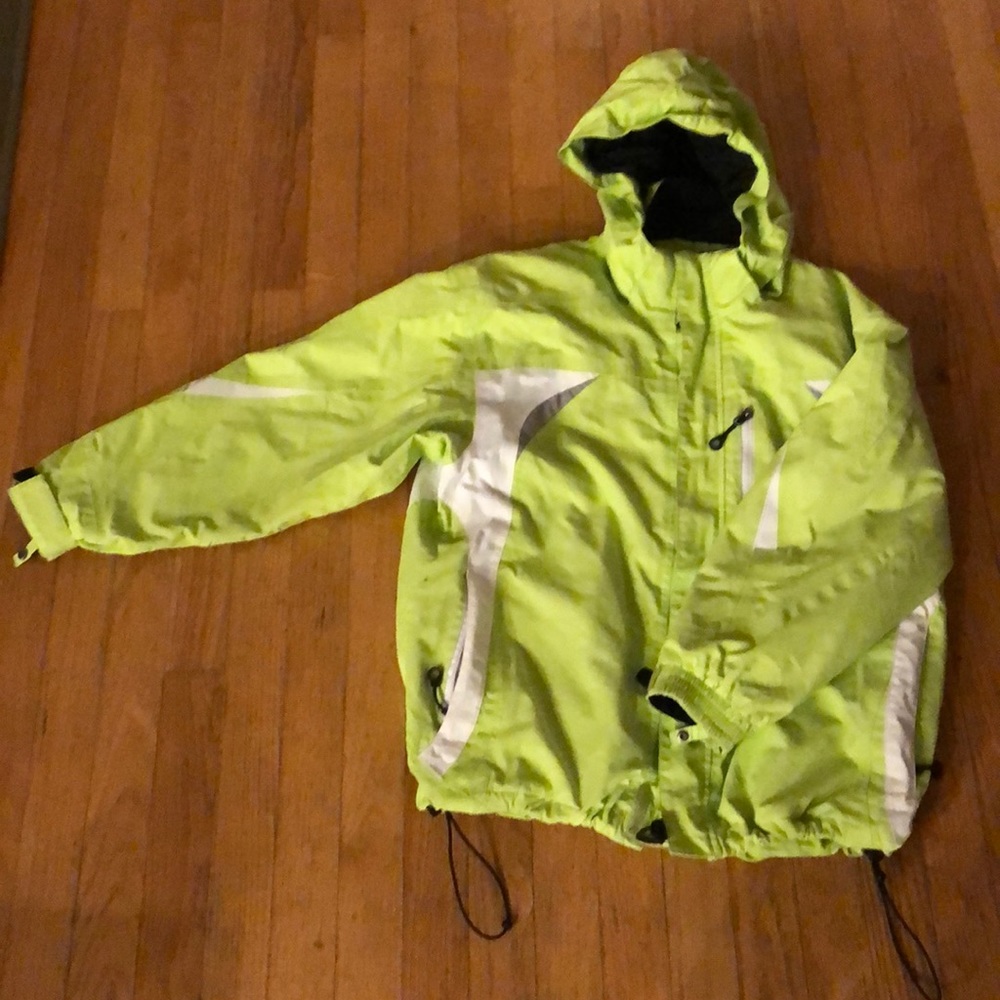 Rugged bear lime green coat shell size 14